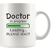 Panvola Doctor in Progress Loading Doctor Mug Funny Future DR Graduation Gift To Medical Doctorate Student PhD Coffee Ceramic Cup Drinkware (White, 11 oz)