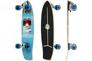 Flow Surf Skates Cruiser - 29"x10" 7-Ply North American Maple Deck, Carving Truck, Fully Assembled, Supports up to 275 lbs for Surf-Like Carving