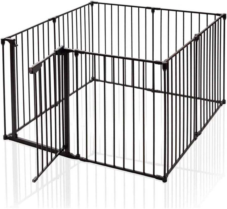 ZIKAI 8 Panels Metal Gate Pet Fence Safe Dog Playpen Barrier Kennels Cages HW58792 (Color : Preto, Size : 25.5 x 29.5 inch)