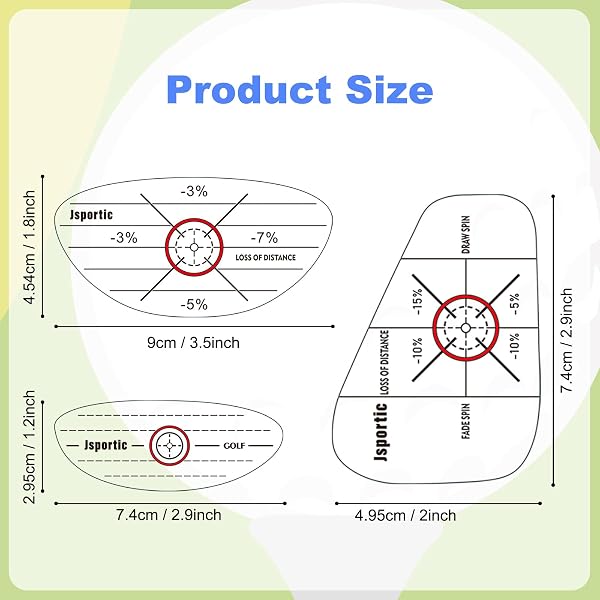 JSPORTIC GOLF IMPACT TAPE CLEAR GOLF CLUB STICKERS FOR ACCURATE BALL STRIKING STICKY GOLF PRO CLUB SWEET SPOT ANALYSIS IMPROVES SKILLS QUALITY TRAINING AID FOR GOLF BEGINNERS AND FANS 440 PACK