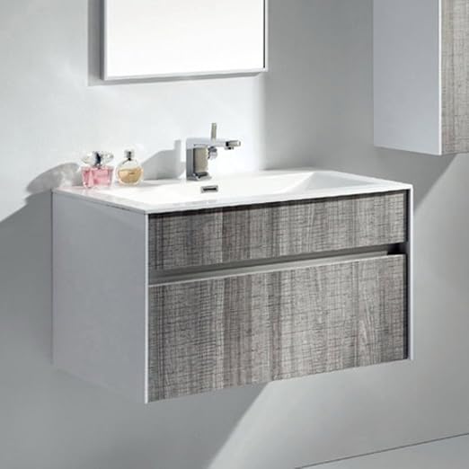 Eviva Wandhalterung Moderne Badezimmer Vanity Set Hochglanz Ash Gray Grau Mit Weiss Einbauspule Evvn12 36ash Amazon De Baumarkt