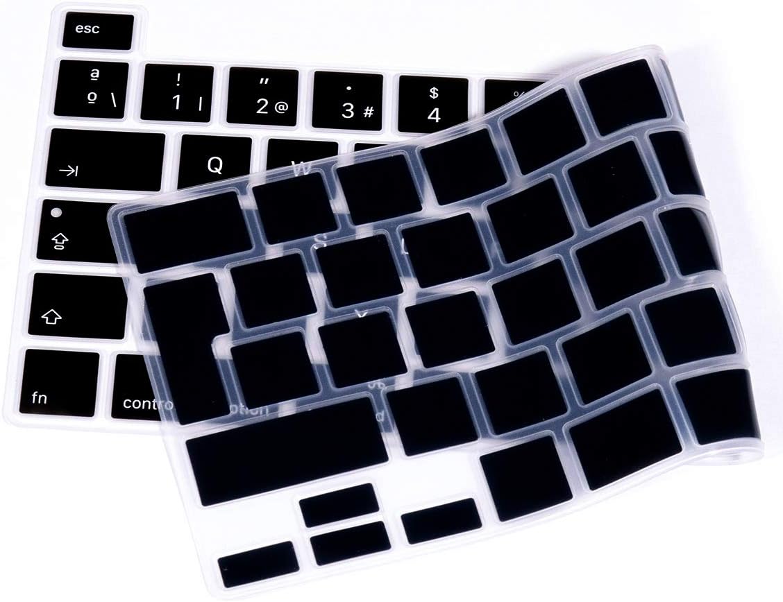 MMDW Spanish Language ESP Silicone Keyboard Cover Skin for MacBook Pro 16 2019 A2141 for MacBook New Pro 13.3 inch A2338 M1/A2251/A2289 with Touch Bar & Touch ID European Version(Black) - Image 5