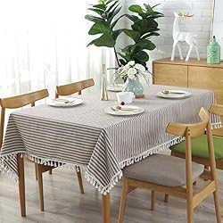 meioro Striped Tablecloth Rectangle Tablecloths