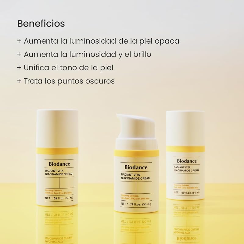 Radiant Vita Niacinamide Cream - Crema Facial Iluminadora con Vitamina C y B12, Corrector de Manchas Oscuras e Hidratante, K-Beauty, Cuidado Facial Coreano, 50ml