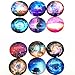 IGOGO 12 PCS Glass Dome Cabochons Half Round Flatback Cosmic Sky
