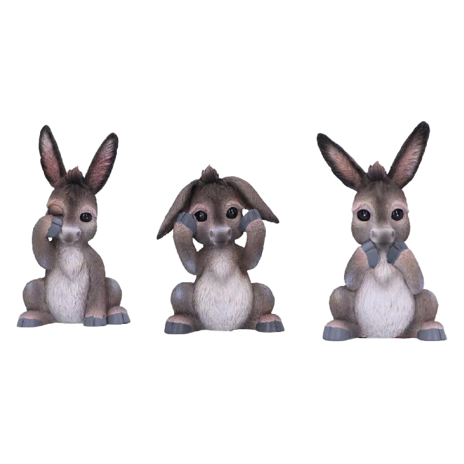 Nemesis Now Three Wise Donkeys 11cm, Resin, Grey, Donkey Figurine Trio, Animal Merchandise, Cast in the Finest Resin, Hand-Painted — image 1