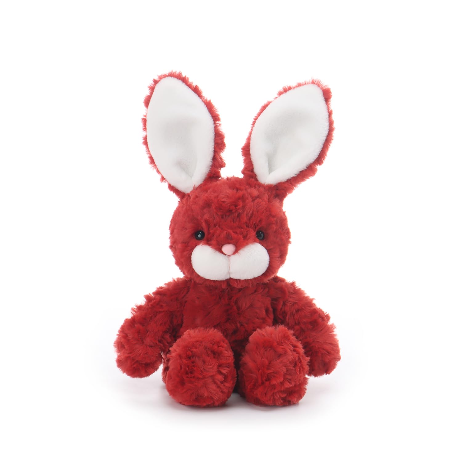 Apricot Lamb Plum Red Soft Bunny Rabbit Plushies Stuffed Animals for Baby Girl and Boy, Soft Cute Plush Toys for Kids, 7.9 Inches