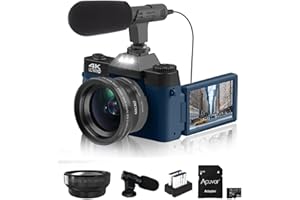 Acuvar 4K 56MP Digital Camera for Photography, Vlogging Camera for YouTube with 3.0’’ 180° Flip Screen,16X Digital Zoom, Wide