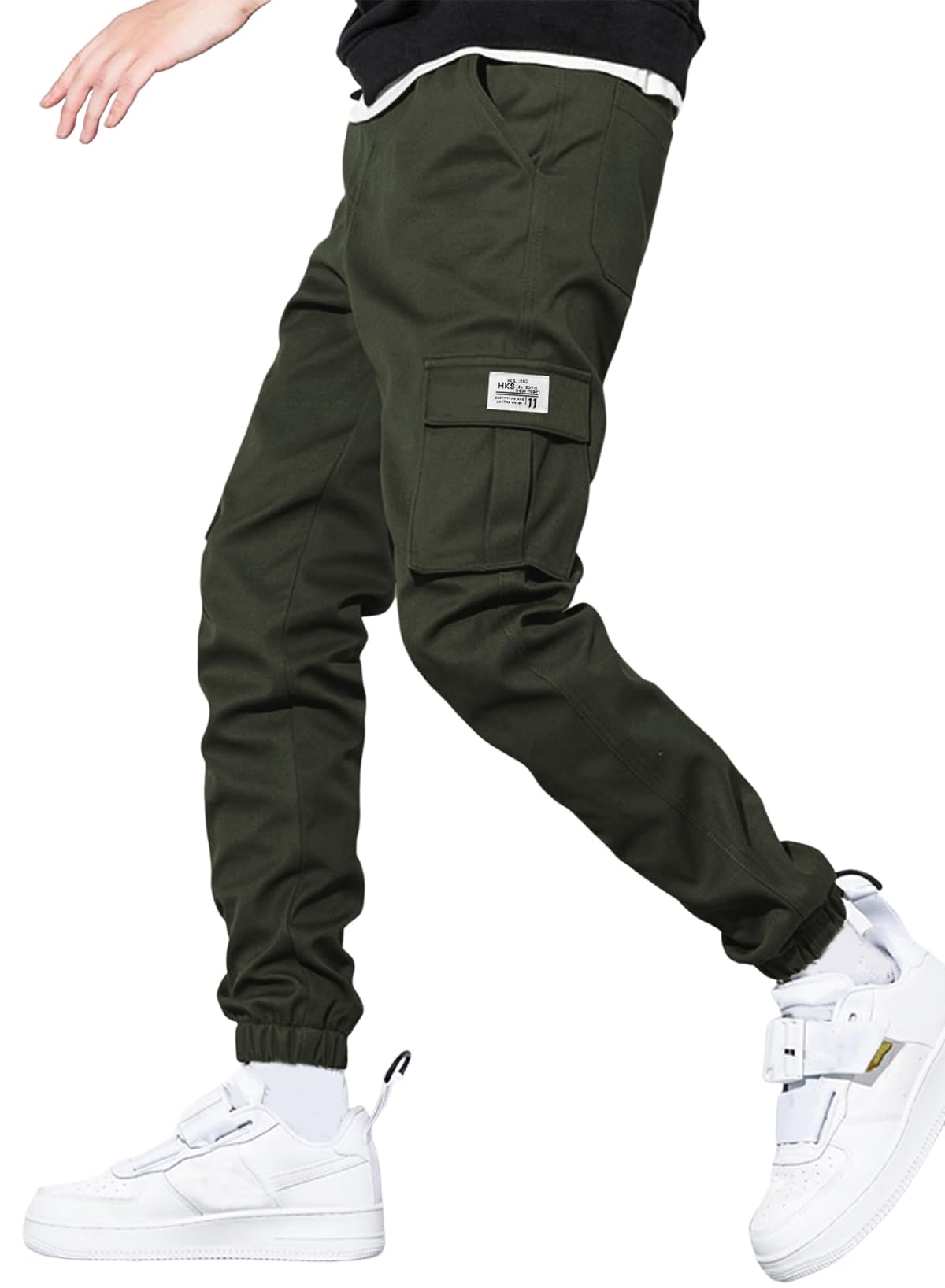 JMIERR Work Pants for Men Stretch Elastic Waist