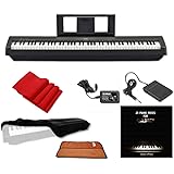 Yamaha P45 Digital Piano 88-Key Weighted Action with Sustain Pedal, Power Supply, JULIET MUSIC Piano Cover, Key Cover and Polish Cloth