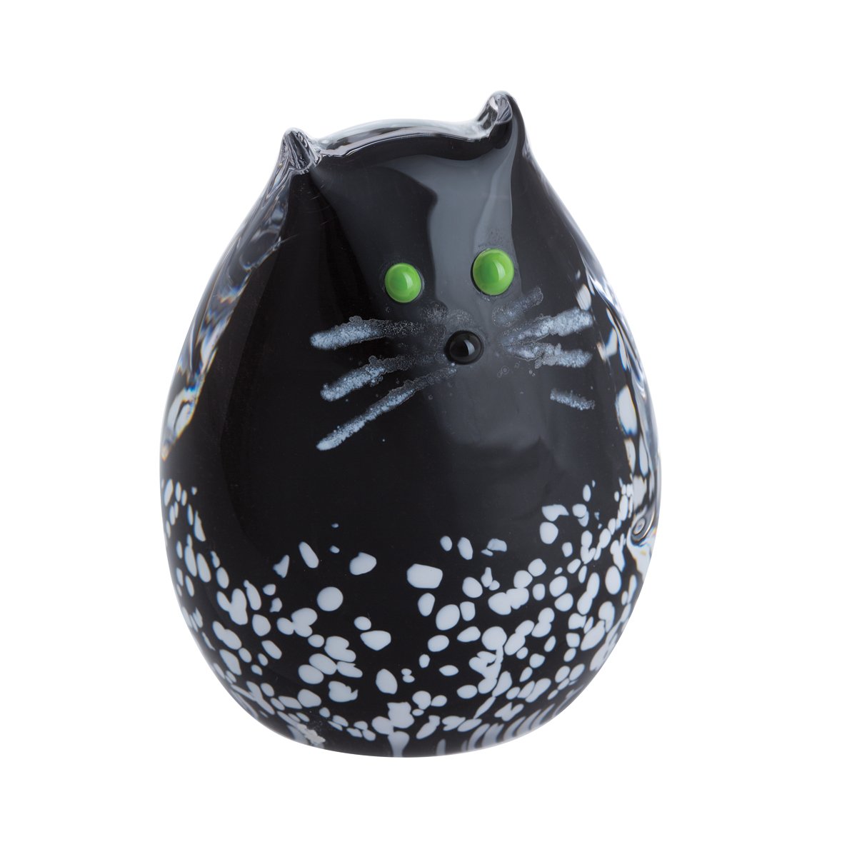 Caithness Glass Purrfect Black and White Kitten Paperweight | Black & White | 80mm x 70mm | Handcrafted in Scotland | Warming its paws by a ball of yarn | Ornamental | Boxed