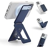 MOFT Phone Tripod Wallet, 3 in 1 Phone Stand, NFC-Supported Magnetic Phone Wallet, MOVAS Vegan Leather Adjustable Card Holder, Navy Blue