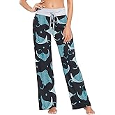 Vozoza Wide Leg Pants for Women Pajama Bottoms Pjs Plus Size Drawstring Yoga Lounge Pants