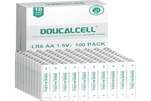 Doucalcell AA Batteries 100 Pack, Maximum Power Ultra Long Lasting Double AA Battery, High-Performance 1.5 Volt Alkaline Batteries with Anti-Leakage Design, Up to 10-Year Shelf Life