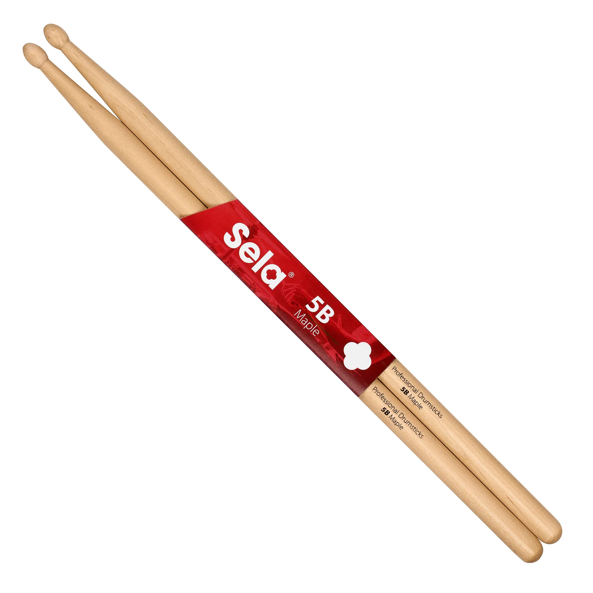 Sela Professional Maple 5B Drum Sticks - Ideal for Gentle Rock - Advanced Drum Sticks - 1 Pair Wooden Sticks - Maple Wood Drum Accessories - Oval Head Shape