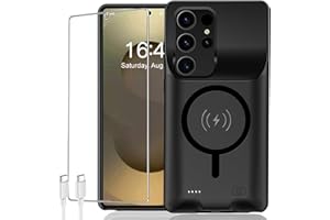 KCKEBLM Battery Case for Galaxy S25 Ultra, [12000mAh] Slim Portable Protective Fast Charging Case Backup Power Bank Battery Case Compatible with Galaxy S25 Ultra-6.9 inch-Black