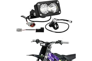 Dirt Bike Headlight Kit for SurRon -Aluminum LED 6000-6500K Headlight with Switch for Surron Light Bee S/X -White Light