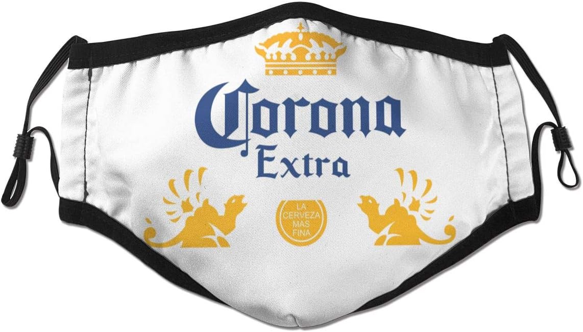 Corona Extra Beer Reusable Dust Mask Washable Face Mask Cute Mouth Mask Protection for Men Women Black