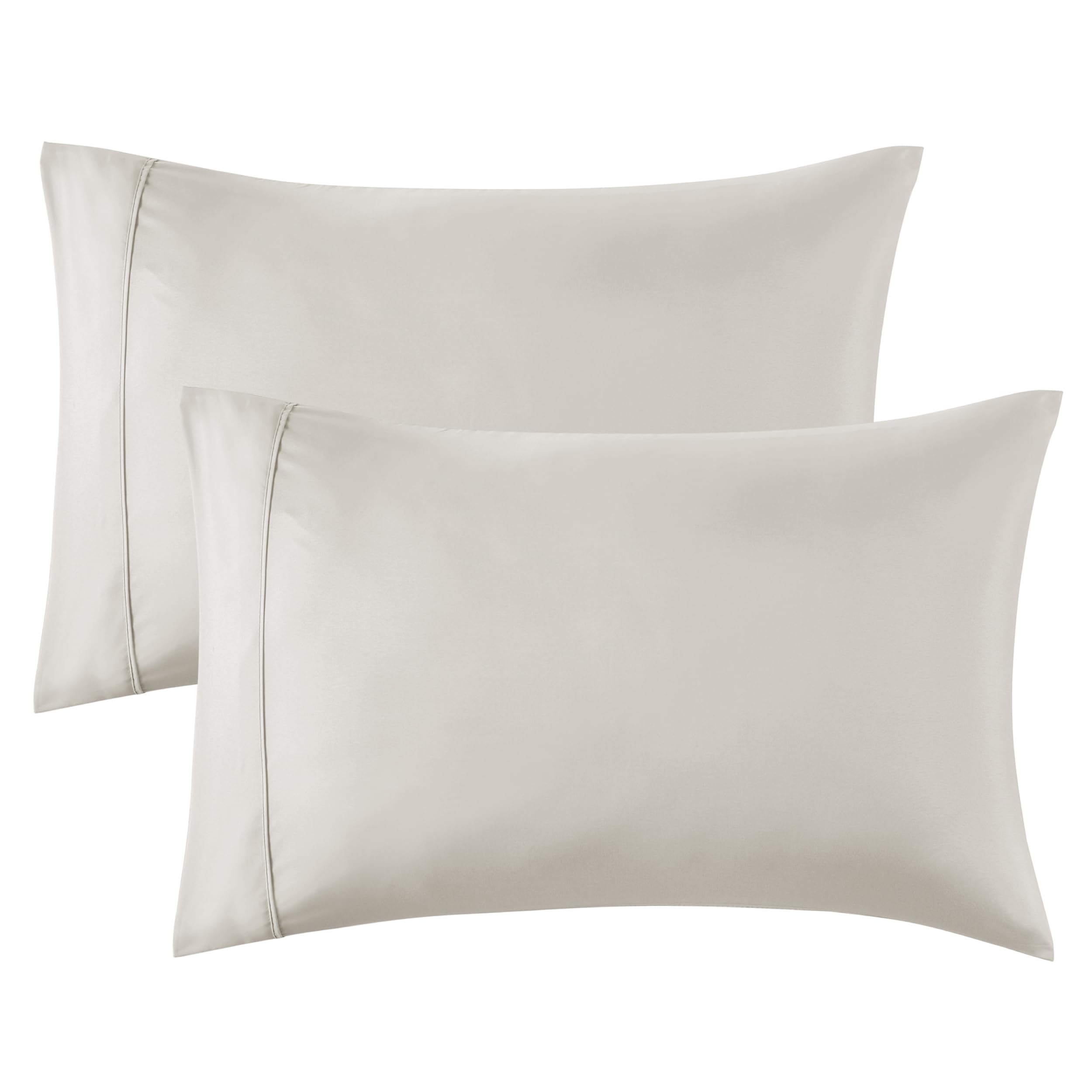 Photo 1 of Bedsure Pillow Cases Standard Size Set of 2 - Brushed Microfiber Pillowcases, Super Soft Pillowcase, Pillow Case Covers with Envelope Closure, Wrinkle, Fade and Stain Resistant, Linen, 20x26 Inches