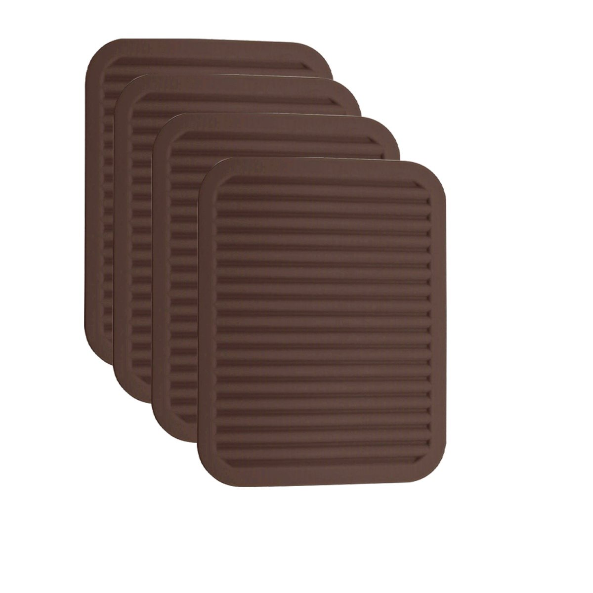 Silicone Pot Holder, Trivet Mat, Waterproof, Heat Insulation, Non-Slip, Tableware Pad Coasters - 9" x 12" - Set of 4 (4*coffee) โ image 1