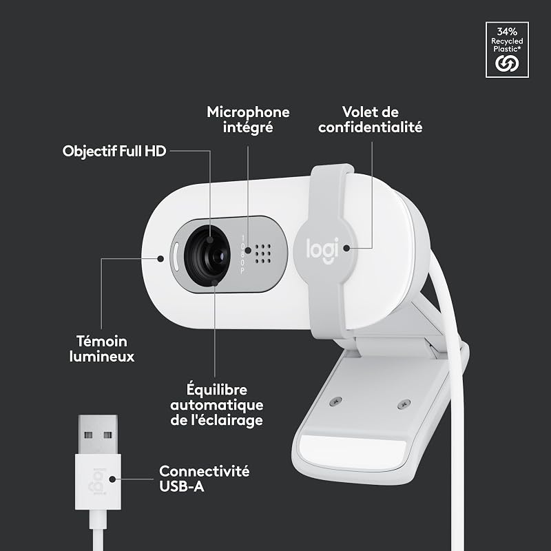 Brio 100 webcam Full HD pour réunions/streaming