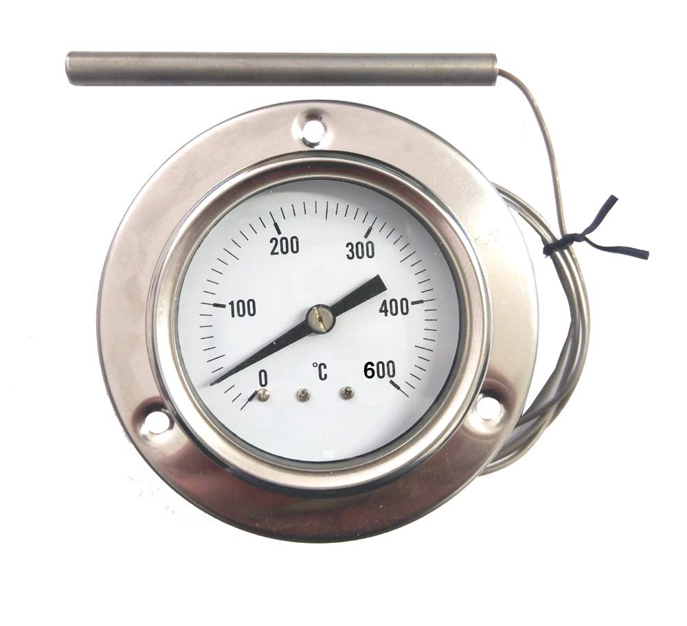 REDPOINT PIROMETRO/Thermometer 0-600° Stainless Steel for Pizza Ovens, BBQs, Wood Ovens etc.