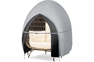 BICHERUB Egg Swing Cover Hanging Egg Chair Cover Patio Egg Chair Cover Double Waterproof Oxford Outdoor Pod Chair Patio Swing Loveseat Egg Chair Cover Double 91 X 87 Inches