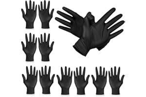 Bruislard 5Pairs Hair Dye Gloves Black Reusable Hair Coloring Gloves Non-slip Bouncy Professional Cleaning Rubber Glove Accessories for Salon Hairs Dyeing(Medium)