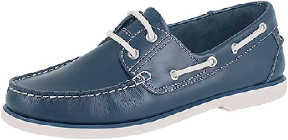 mens navy leather boat shoes