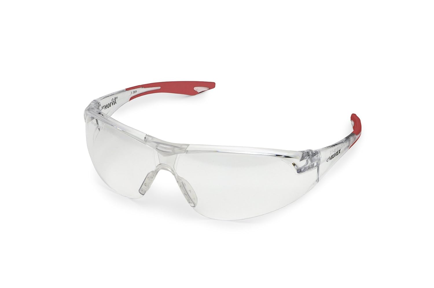 Elvex Avion, One Size, Clear Lens with Red Temple Tips