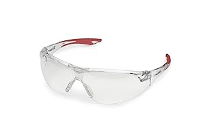 Elvex Avion, One Size, Clear Lens with Red Temple Tips