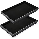 XCRUI 2Pcs Black Velvet Stackable Jewelry Tray Showcase Display Earring Necklace Bracelet Rings Organizer…