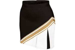 chassé Cheerleading Uniform Skirt for Girls - Blaze Boost, Fitted Asymmetrical Pleat Cheerleader Outfit