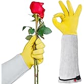 Supersfel Rose Pruning Gloves for Men/Women, Long Gardening Gloves Thorn Proof, Cactus Glove, Goatskin Leather Planting Gauntlet Garden Working Glove, Gardening Gifts for Gardeners (Small)