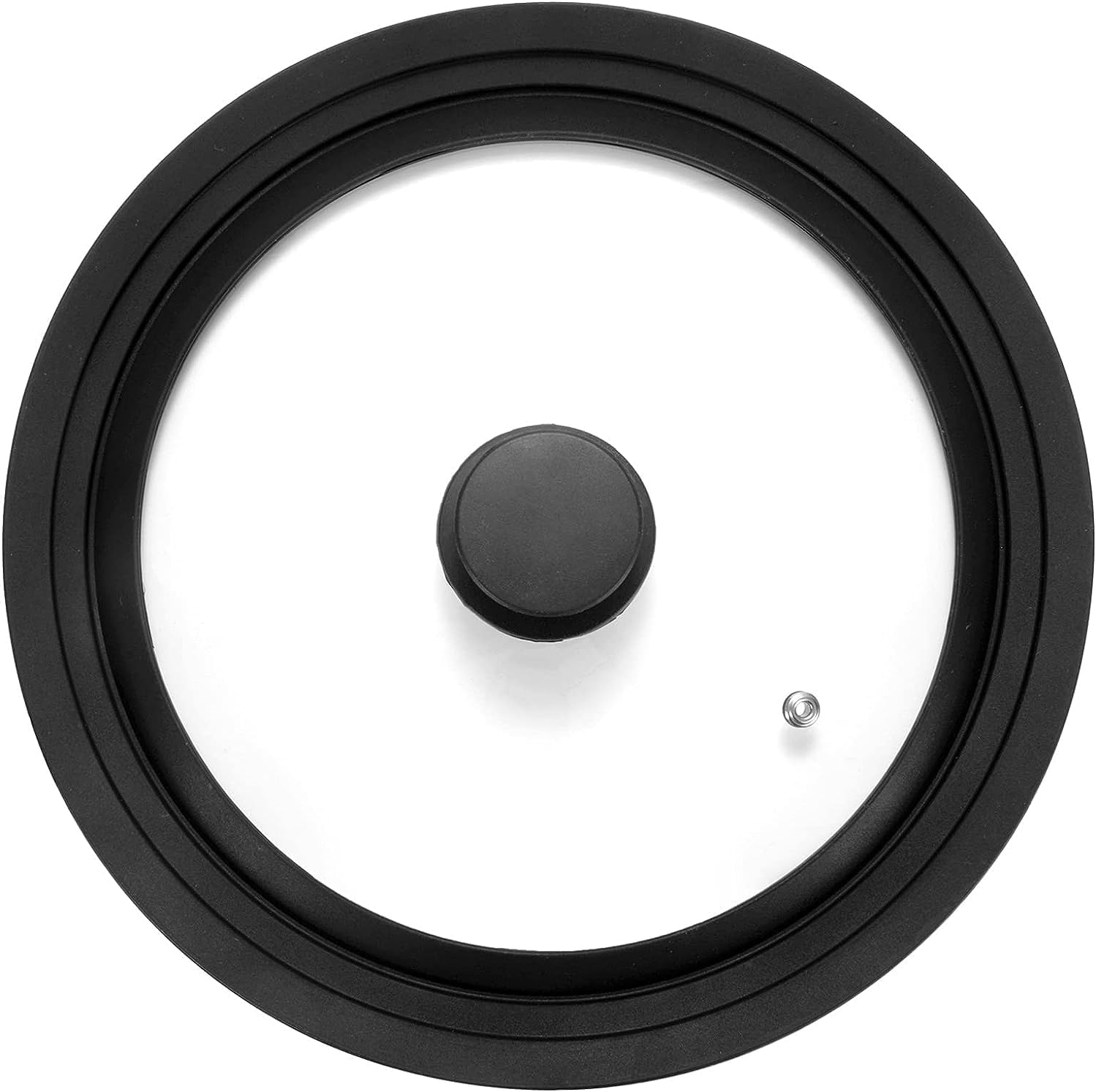 Universal Lid for Pots, Pans and Skillets Fits 28cm, 30cm & 32cm Diameter Cookware - Frying Pan Cover Universal Glass Lid with Heat Resistant Silicone Rim ＆ Tempered Glass