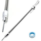 AmiliParts Stainless Steel Flexible Oil Dipstick Tube Kit Screw-in Mount Oil Pan for Ford SB 289 302 351W BB 429 460