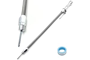 AmiliParts Stainless Steel Flexible Oil Dipstick Tube Kit Screw-in Mount Oil Pan for Ford SB 289 302 351W BB 429 460
