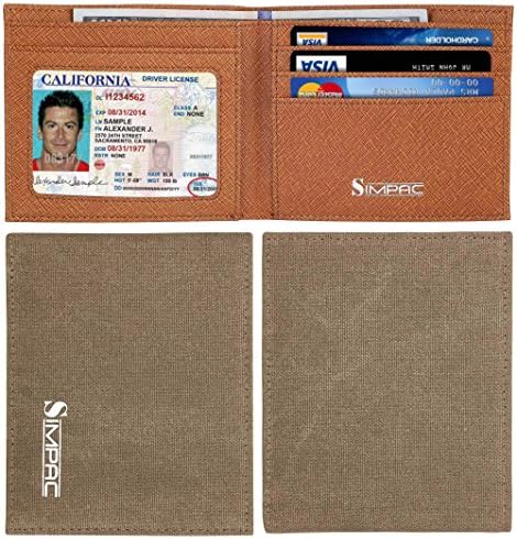 Simpac Canvas Mens Bifold Slim Wallet Front Pocket Wallet