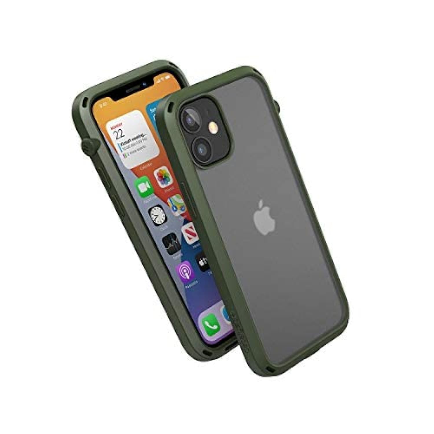 Catalyst Influence Series Case designed for iPhone 12/12 Pro, Patented Rotated Mute Switch, 3m Drop Proof, Crux Accessories Attachment System Tactical Green — image 1