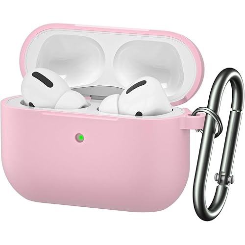 BRG for Airpods Pro Case,Soft Silicone Skin Cover Shock-Absorbing Protective Case with Keychain for Apple Airpods Pro [Front LED Visible]