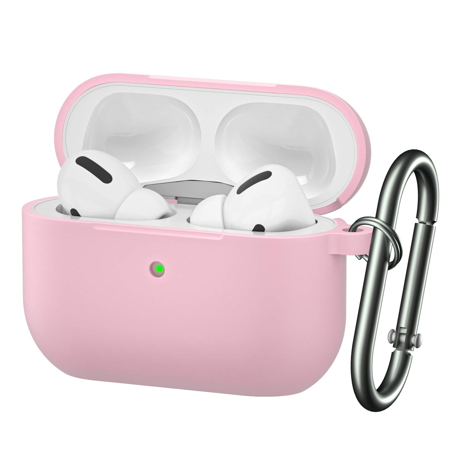 BRG for Airpods Pro Case,Soft Silicone Skin Cover Shock-Absorbing Protective Case with Keychain for Apple Airpods Pro [Front LED Visible]
