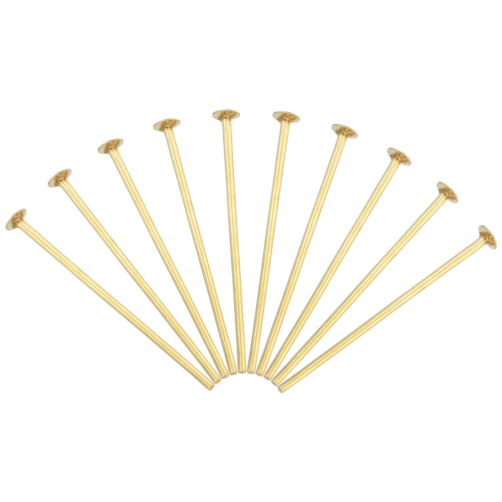 PATIKIL Chandelier Connector Clip Pins, 100 Pack 2.5mm OD x 30mm L Chandelier Replacement Prism Copper Pins for Fastening Suncatcher Crystals Parts, Golden