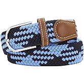 Huyfhksd Mixed Color Woven Stretch Braided Belts for Men and Women Fashion Elastic Belts