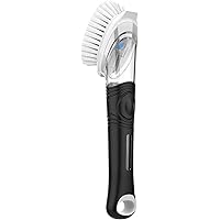 MR.SIGA Soap Dispensing Dish Brush, Kitchen Brush for Pot Pan Sink Cleaning, Black