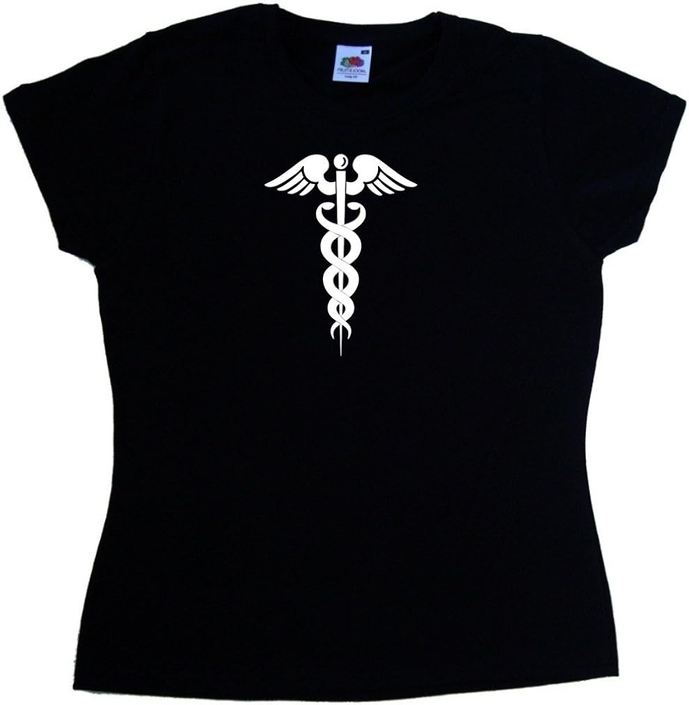 Medical Symbol Black Ladies TShirt at Amazon Women’s Clothing store