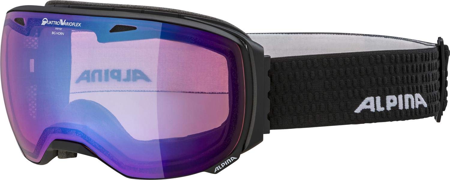 ALPINA Unisex - Adult, BIG HORN QVM ski goggles, black matt, One Size