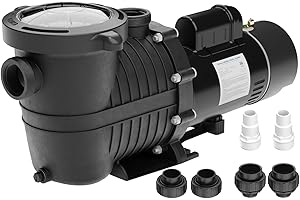BRIOPAWS 1.5HP Dual Voltage Pool Pump Inground, 4500GPH Flow, 42FT Head Lift, Self-Priming Water Pump for Inground/Above Ground/Seawater Pools and Hot Tubs, 115V/230V 60HZ AC