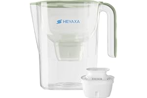 HEYAXA Water Filter Pitchers for Tap and Drinking Water, 10-Cup Capacity, BPA Free,Removes Fluoride, Chlorine, Lead, Forver Chemicals