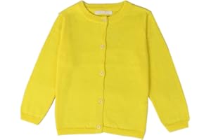 RJXDLT Girls Crewneck Cardigan Long Sleeve Children Button Cotton Sweater Uniform Sweaters for Little Girls