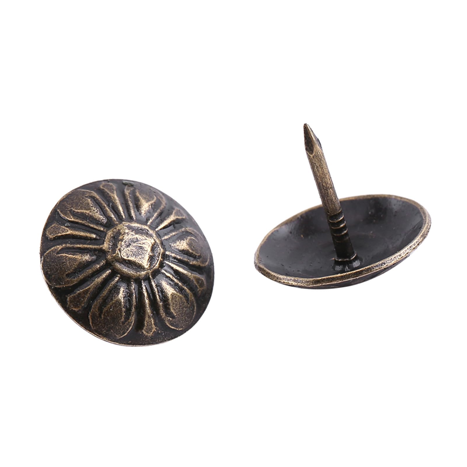 100pc Vintage Upholstery Nails Bronze Metal Tags Decorative Tack Stud for Furniture Sofa Shoe Door Map Photo Fixing(16 * 15mm)